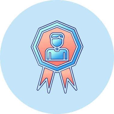 Ayın Çalışanı simgesinin vektör illüstrasyonu