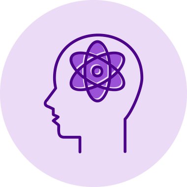 İnsan beyni simgesi, basit vektör çizimi 