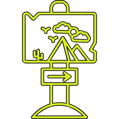 Ok simgesi, vektör illüstrasyonlu tabela