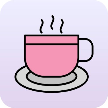 Kahve. Web simgesi basit illüstrasyon 