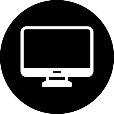 Bilgisayar monitörü. Web simgesi basit illüstrasyon 
