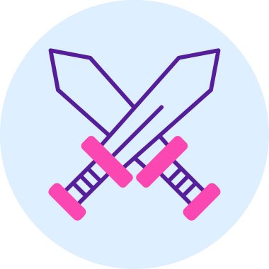 Çapraz kılıç simgesi vektör illüstrasyon 