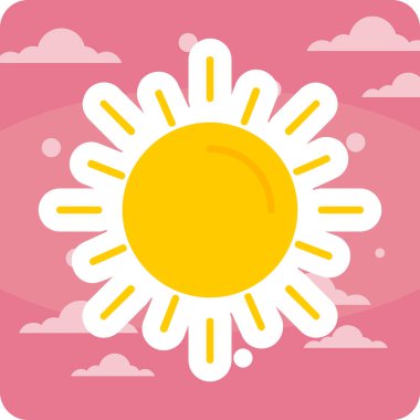 Güneş. Web simgesi basit illüstrasyon 