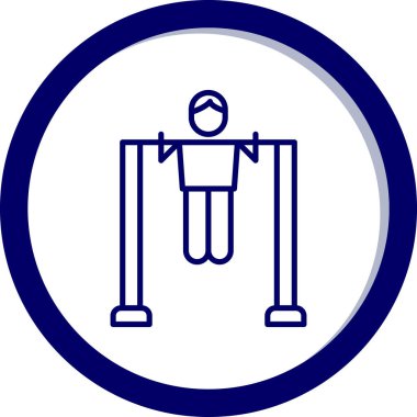 Çubuk Simgesini Aç, Çekme Egzersizi Yapan Kişi. Vektör İllüstrasyonu 