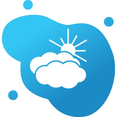 Hava bulutlu. Web simgesi basit illüstrasyon