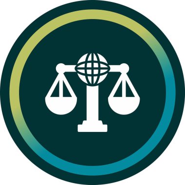 Uluslararası Hukuk simgesinin vektör illüstrasyonu