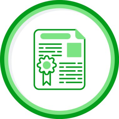 Lisans sertifikası simgesi, vektör illüstrasyonu basit tasarım