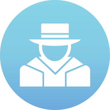 Şapkalı adam. Web simgesi basit illüstrasyon