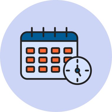 Zamanlama simgesi, vektör illüstrasyonu