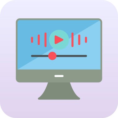 Müzik Video simgesinin vektör illüstrasyonu