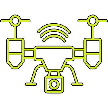 Drone simgesi vektör illüstrasyon tasarımı