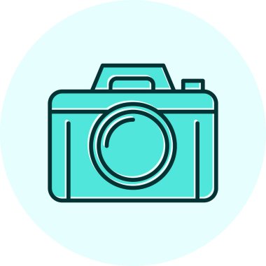 Bir kamera simgesinin vektör illüstrasyonu 