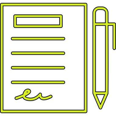 Kalem simgesi çizimi olan planlayıcı