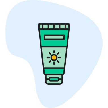 Güneş kremi simge vektör çizim.