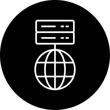 Küre sembolü, vektör illüstrasyonlu Veri Ağı simgesi 