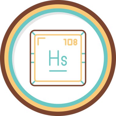 Hassium web simgesi, vektör illüstrasyonu