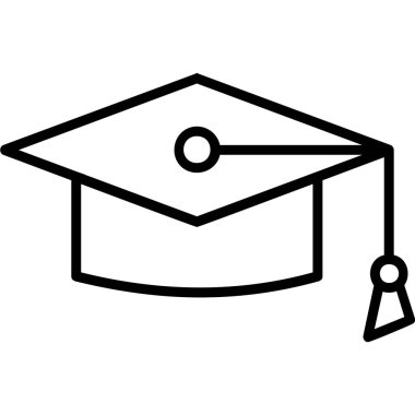 Mortarboard Simgesi Basit Vektör İllüstrasyonu
