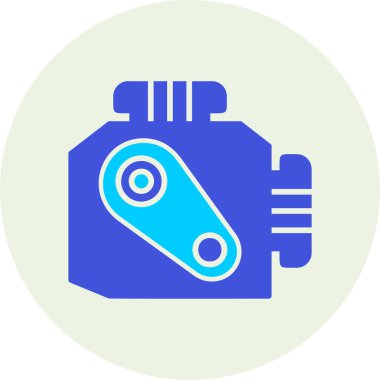 Araba Motoru Web simgesi, vektör illüstrasyonu