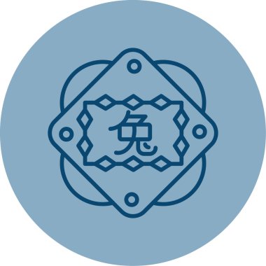 Çin Zodiac Tavşan sembolü, vektör illüstrasyonu