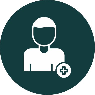 Tıbbi haç simgesi olan adam, vektör illüstrasyonu 