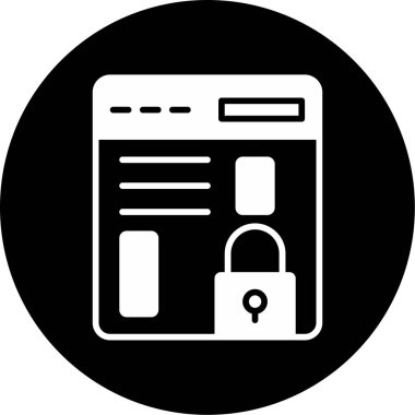 Tarayıcı Kilidi web simgesi, vektör illüstrasyonu