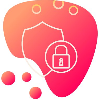 Güvenlik kalkanı simgesi, vektör illüstrasyonu