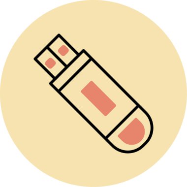 Flash disk simgesi, vektör illüstrasyon tasarımı