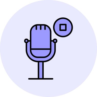 Podcast düz simgesini, vektör illüstrasyonunu durdur  