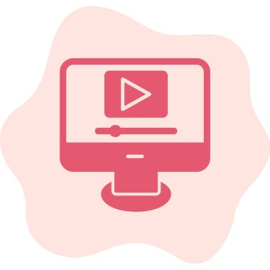 Video oynatıcı ikon vektör illüstrasyonu 