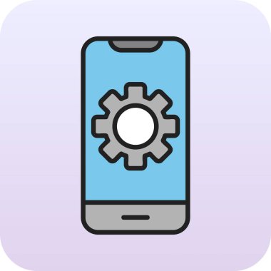 akıllı telefon ayarlama web simgesi vektör çizimi 