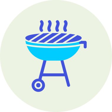 BBQ Grill web simgesi, vektör illüstrasyonu 