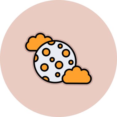 Dolunay simgesi, vektör illüstrasyonu