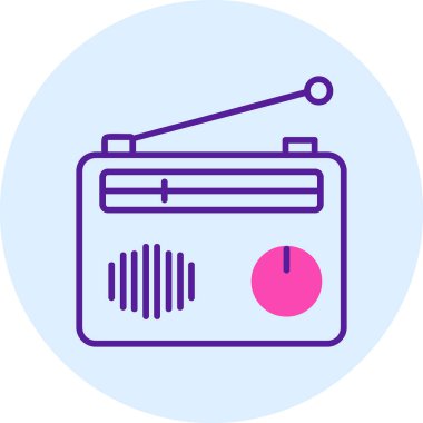Radyo. Web simgesi basit illüstrasyon 