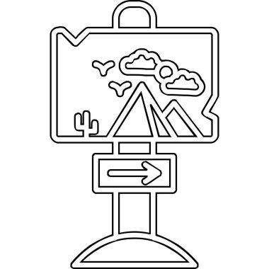 Ok simgesi, vektör illüstrasyonlu tabela