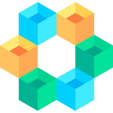 Bir Küp simgesinin vektör illüstrasyonu 