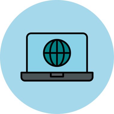 dizüstü bilgisayar simgesi, vektör illüstrasyonu basit tasarım