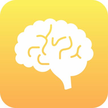 Beyin. Web simgesi basit illüstrasyon 