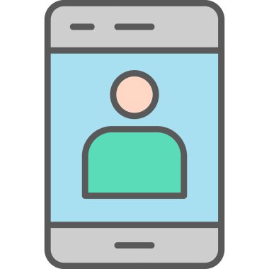 Mobil Kullanıcı simgesinin vektör çizimi