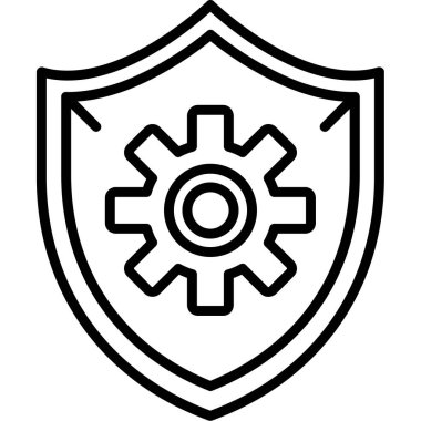 vites işaretli kalkan, vektör çizimi basit tasarım