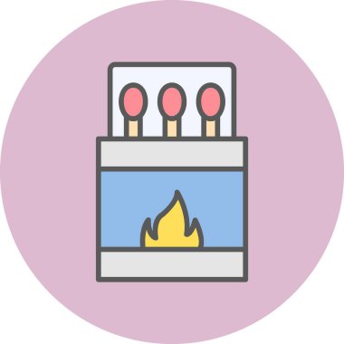 Kibrit. Web simgesi basit illüstrasyon 