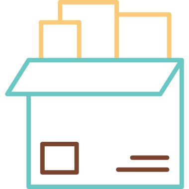 Paket, dağıtım simgesi vektör illüstrasyonu 