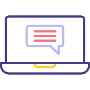 Çevrimiçi İletişim simgesi vektör illüstrasyonu