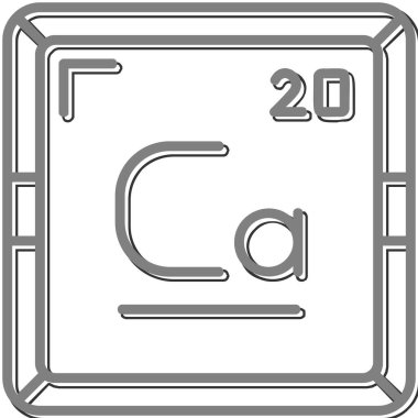 Kalsiyum web simgesi, vektör illüstrasyonu