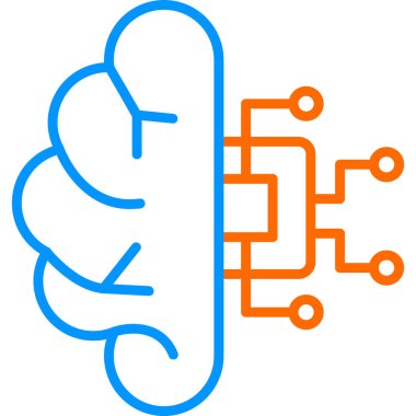 Makine Öğrenme Simgesi, Yapay Zeka düğmesi, vektör illüstrasyonu 