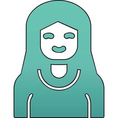 kız ana hatları ikon vektör illüstrasyonu 