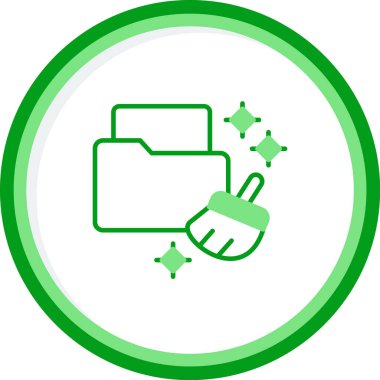 Veri Temizleme simgesinin vektör illüstrasyonu