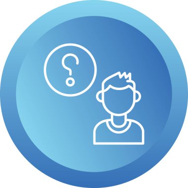 Müşteri Soru simgesi, vektör illüstrasyonu. Logotype. Konuşma balonunda soru işareti olan çocuk Avatar 'ı  