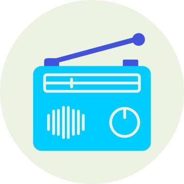 Radyo. Web simgesi basit illüstrasyon 