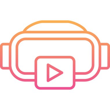 vr gözlük simgesi vektör illüstrasyonu