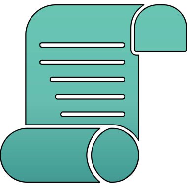 Kağıt parşömen. Web simgesi basit illüstrasyon                